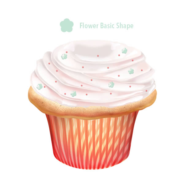 PS鼠绘制做一个甜美的奶油蛋糕