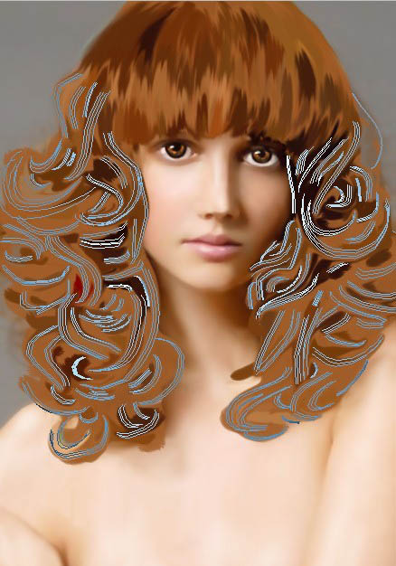 Photoshop鼠绘漂亮金发美女效果