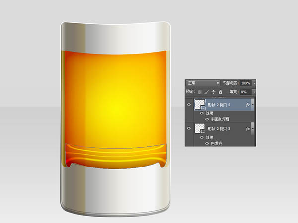Photoshop制作一杯溢出泡沫的啤酒杯