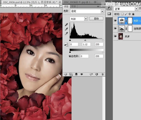 Photoshop为玫瑰丛下美女调出写 真效果