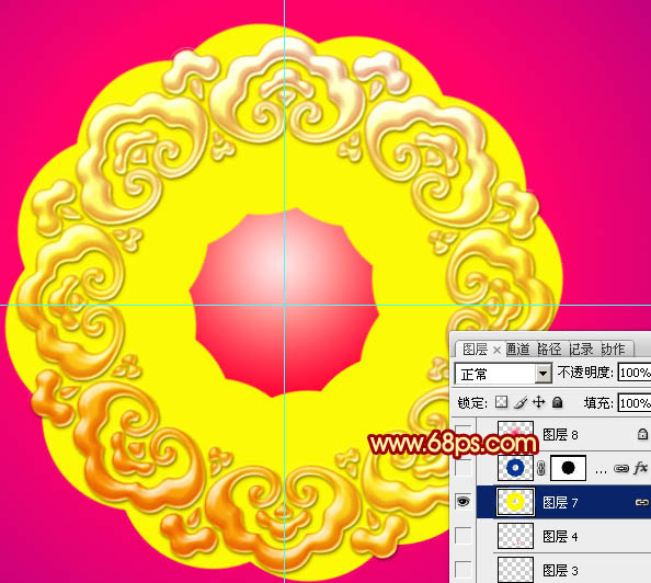 Photoshop打造非常华丽的2014马年立体花纹圆盘