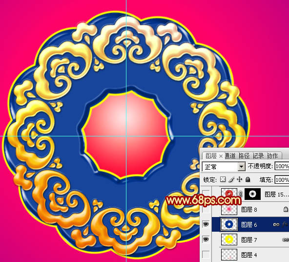 Photoshop打造非常华丽的2014马年立体花纹圆盘