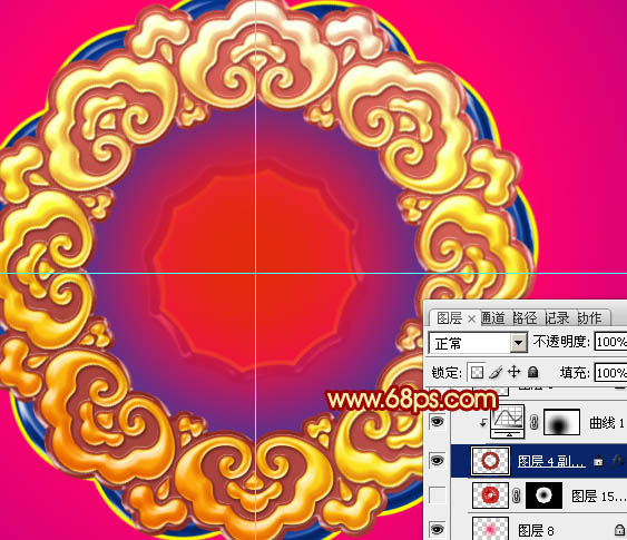 Photoshop打造非常华丽的2014马年立体花纹圆盘