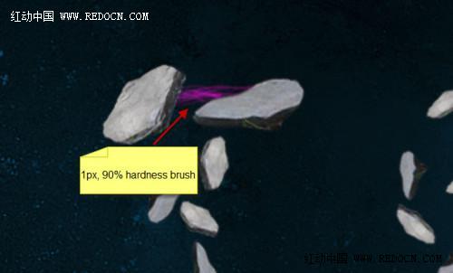 photoshop利用石纹及画笔制作独特的光丝文字