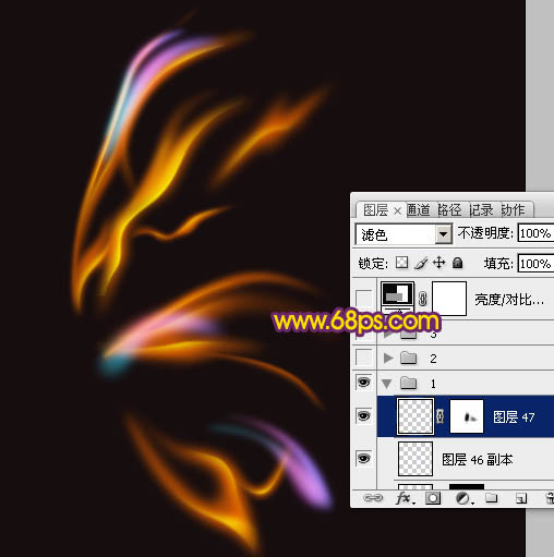 Photoshop制作简洁的火焰蝴蝶