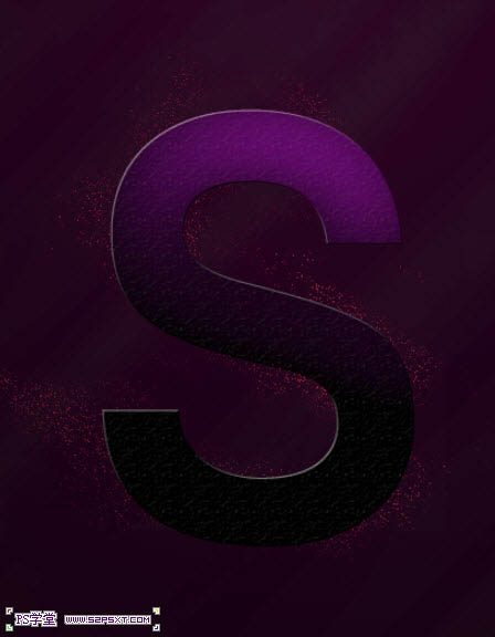 photoshop利用画笔及变形工具手绘制作漂亮的紫色火焰字