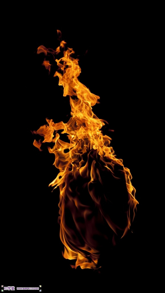 photoshop利用画笔及变形工具手绘制作漂亮的紫色火焰字