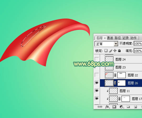Photoshop设计制作漂亮的妇女节红色飘带字