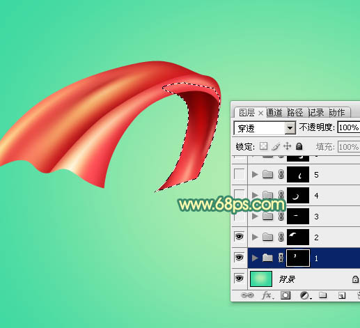 Photoshop设计制作漂亮的妇女节红色飘带字