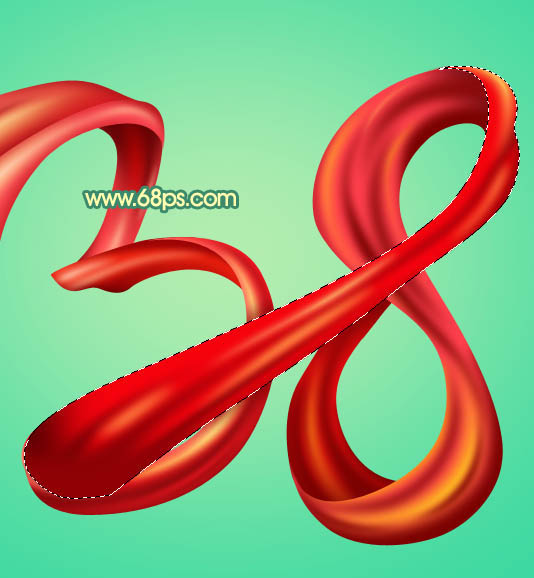 Photoshop设计制作漂亮的妇女节红色飘带字