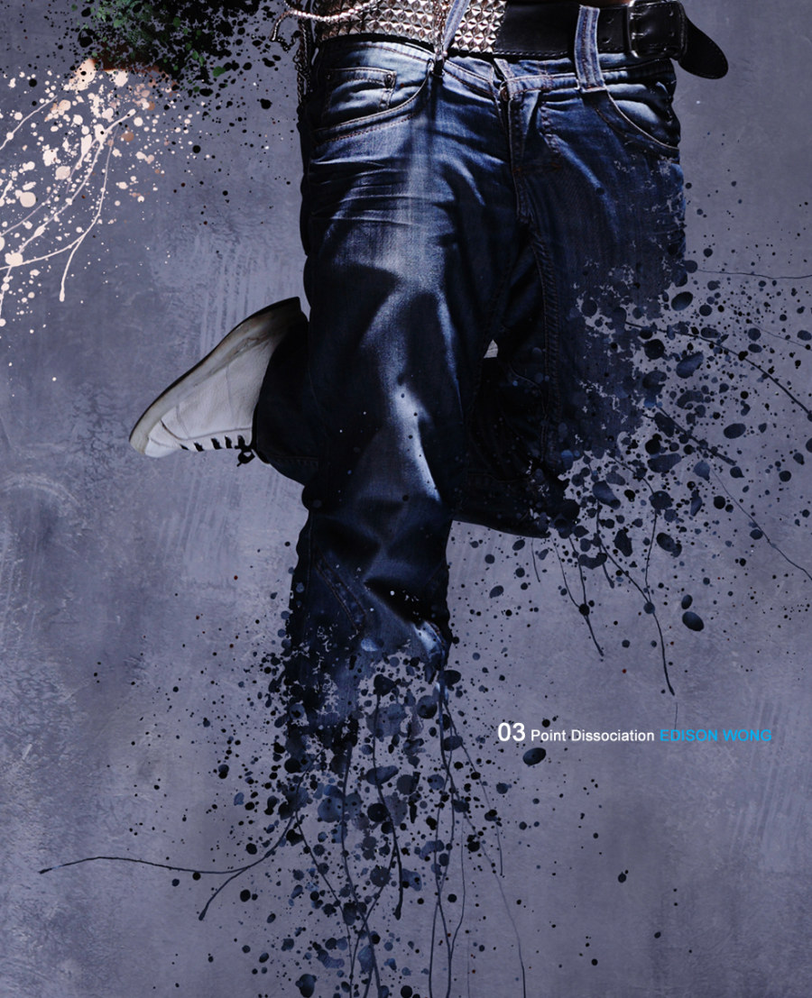 Photoshop设计制作墨点抽离效果