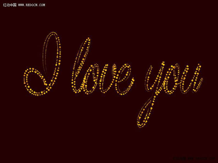 ps中利用描边路径制作唯美的金色光斑字