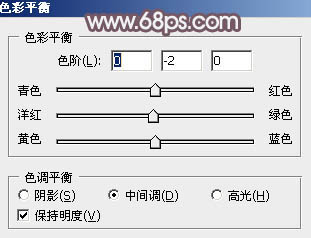 Photoshop调制出唯美的中性淡粉蓝色铁轨美女图片