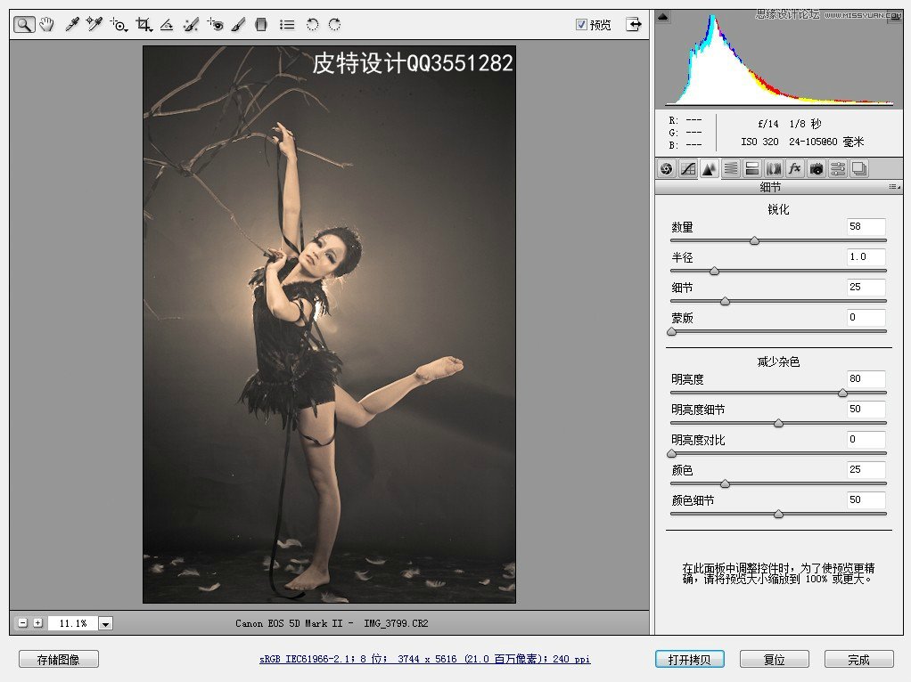 Camera Raw和Photoshop结合为偏暗美女写真照片后期精修过程