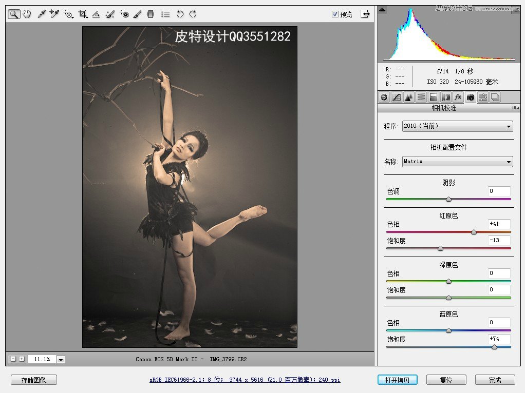 Camera Raw和Photoshop结合为偏暗美女写真照片后期精修过程