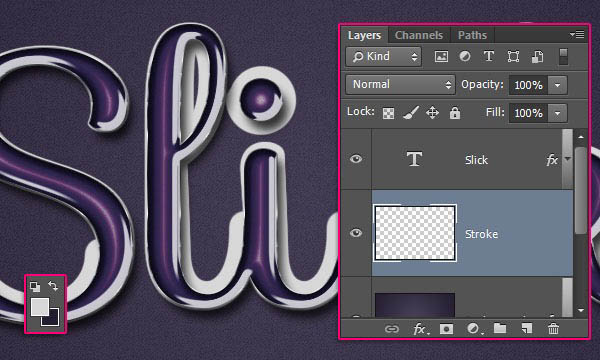 Photoshop设计制作时尚的发光金属边框字