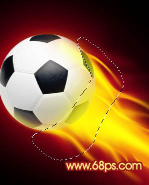 Photoshop为足球增加绚丽的动感火焰