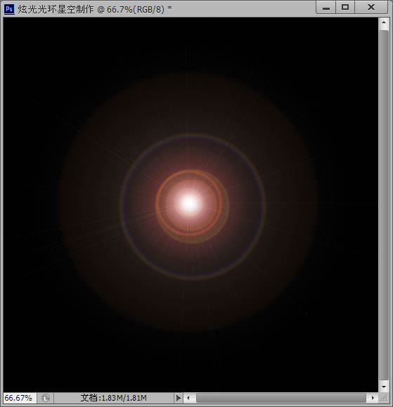 PS利用滤镜及画笔制作漂亮的彩色星空光环