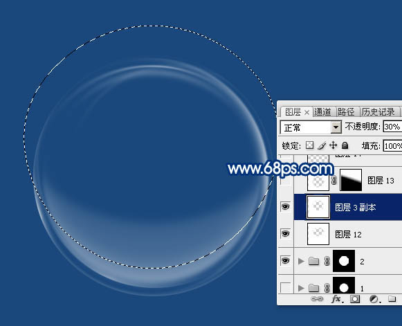 Photoshop快速制作多层次的白色透明泡泡