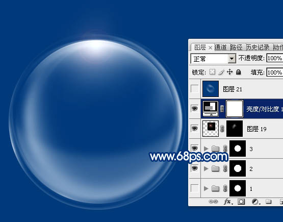 Photoshop快速制作多层次的白色透明泡泡