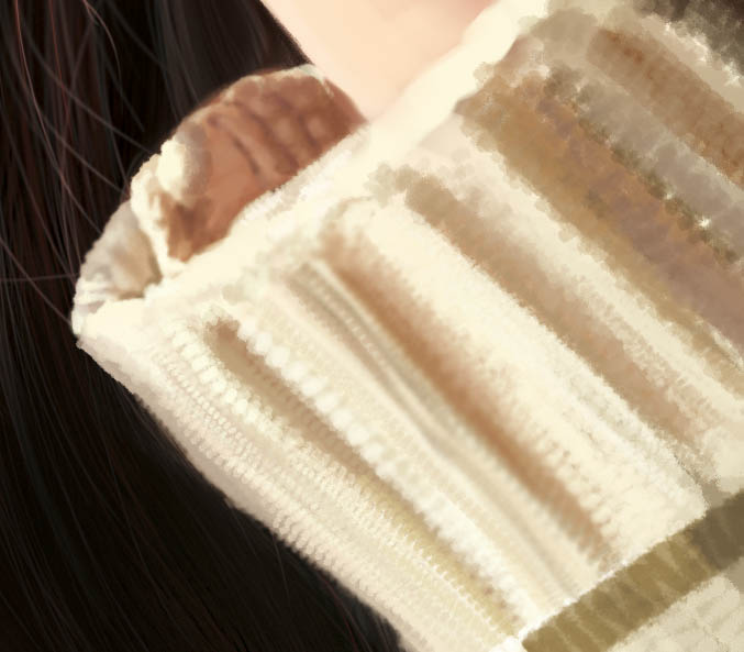 PS鼠绘在茶餐厅静静等待的美女