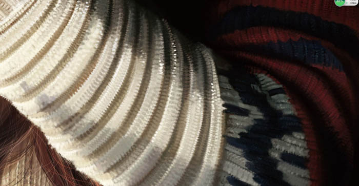 PS鼠绘在茶餐厅静静等待的美女