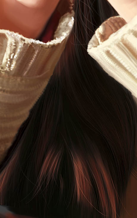 PS鼠绘在茶餐厅静静等待的美女