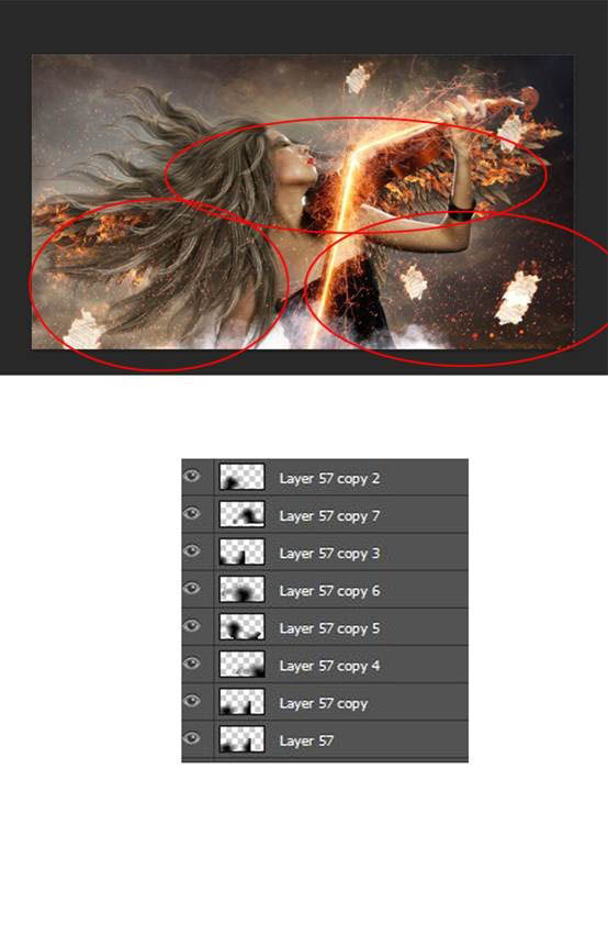 PS合成火焰四射的天使小提琴演奏者