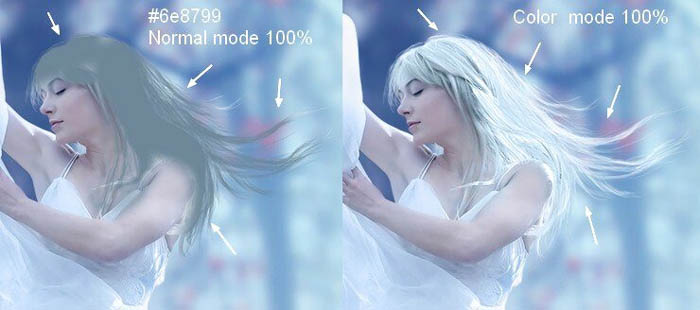 PS合成在唯美的秋色树林中舞动的白衣美女