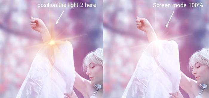 PS合成在唯美的秋色树林中舞动的白衣美女