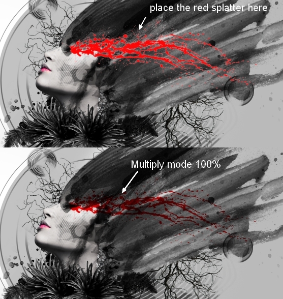 photoshop合成一个抽象的泣血美女