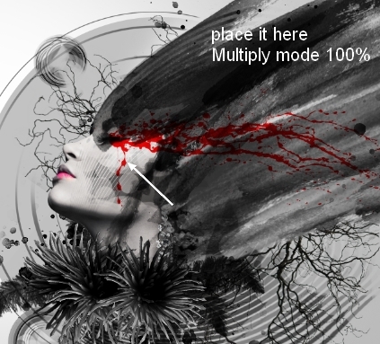 photoshop合成一个抽象的泣血美女