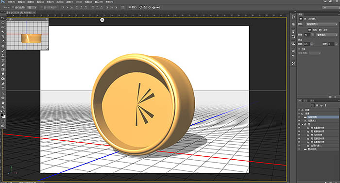 PS利用CC版3D工具制作逼真的古典金属闹钟