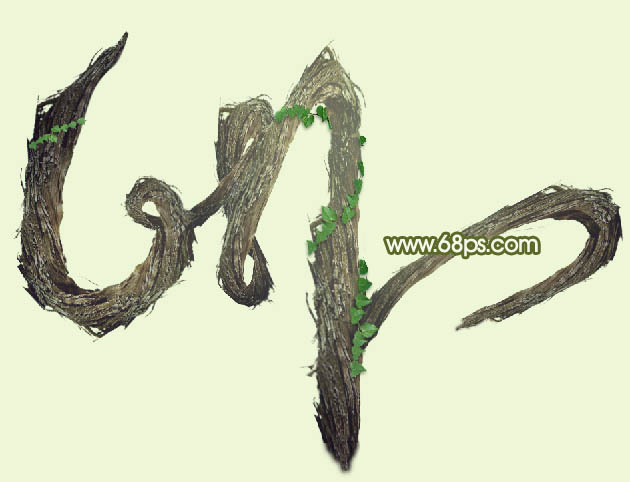 Photoshop制作创意的古树藤连写字