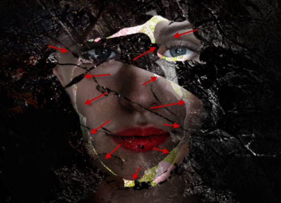 Photoshop打造颓废创意的金色鲜花人像海报