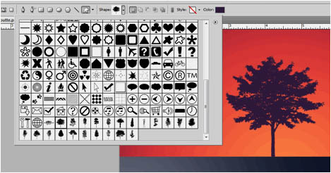 PS利用形状及画笔制作漂亮的剪影海报