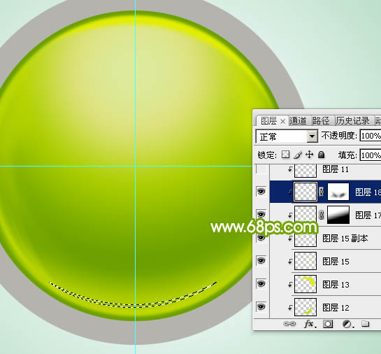 Photoshop设计制作一个漂亮的绿色水晶球按钮