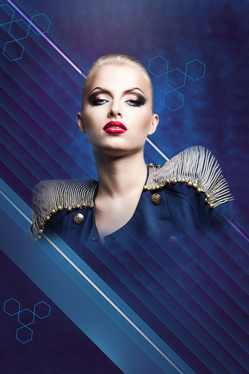 PS合成绘制闪亮璀璨的时尚海报