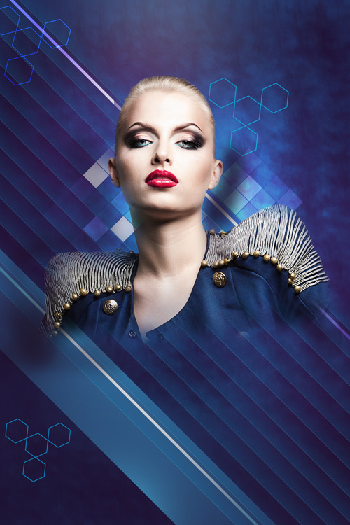 PS合成绘制闪亮璀璨的时尚海报