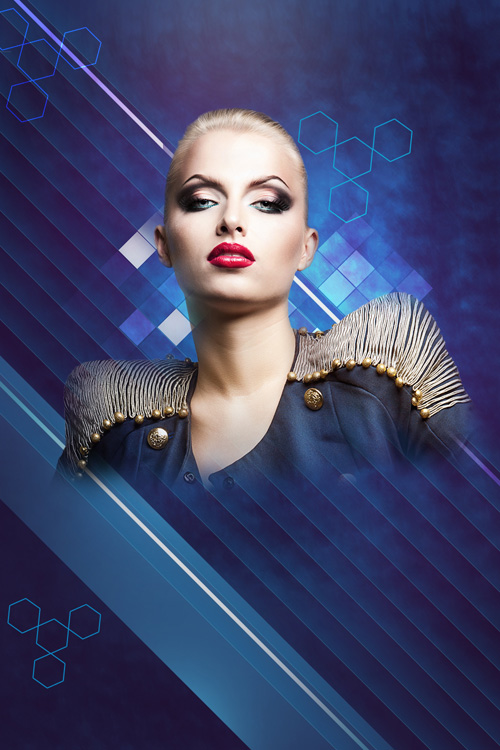 PS合成绘制闪亮璀璨的时尚海报