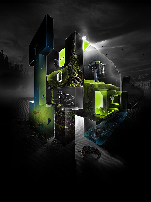 PhotoShop打造超具想象力的3D生态系统海报