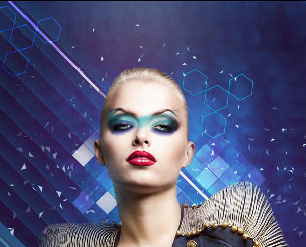 Photoshop设计打造绚丽的蓝色潮装人物海报