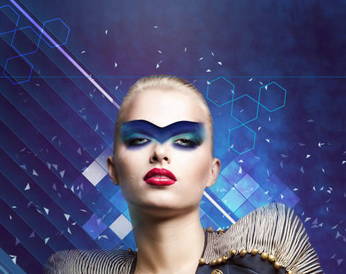 Photoshop设计打造绚丽的蓝色潮装人物海报