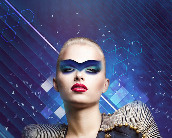 Photoshop设计打造绚丽的蓝色潮装人物海报