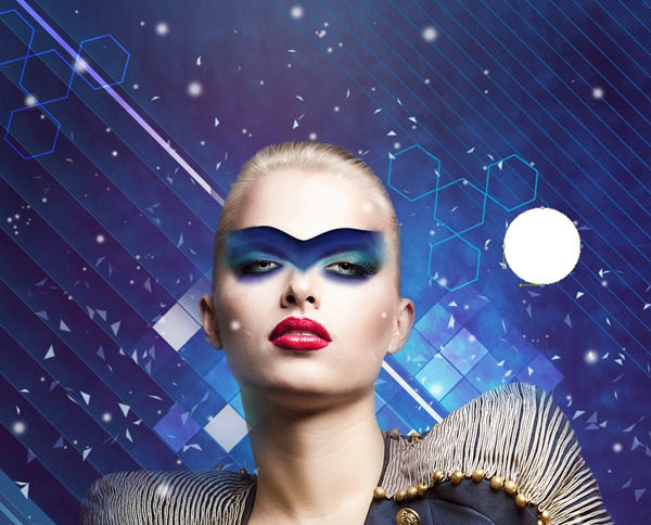 Photoshop设计打造绚丽的蓝色潮装人物海报