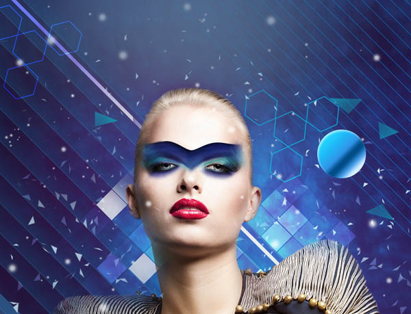 Photoshop设计打造绚丽的蓝色潮装人物海报