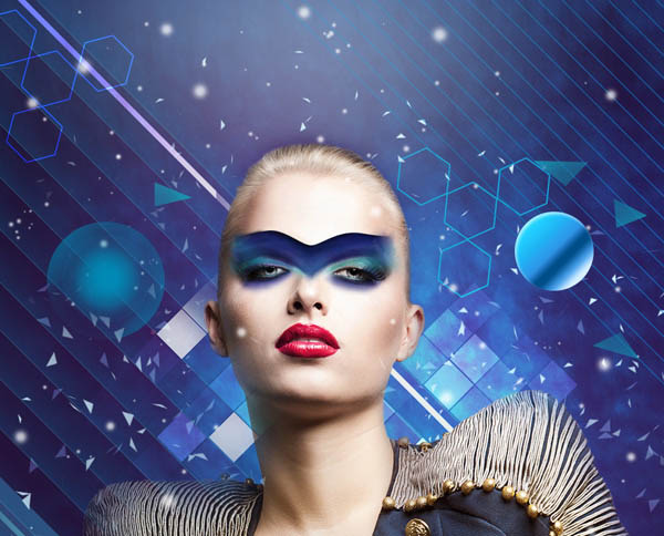 Photoshop设计打造绚丽的蓝色潮装人物海报