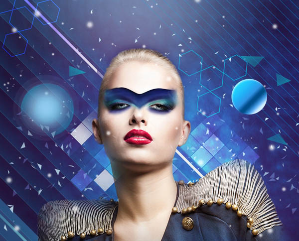 Photoshop设计打造绚丽的蓝色潮装人物海报