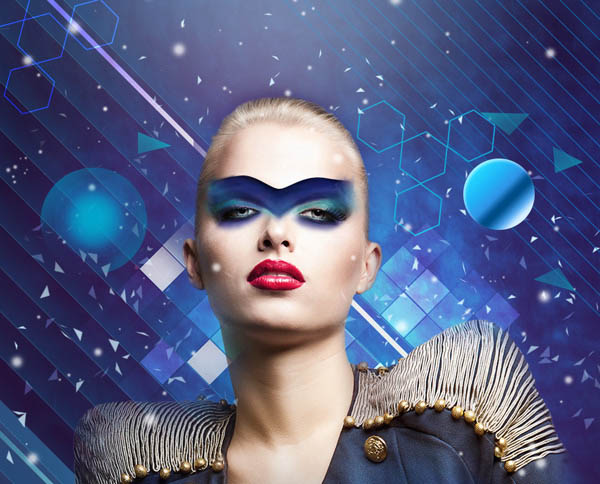 Photoshop设计打造绚丽的蓝色潮装人物海报