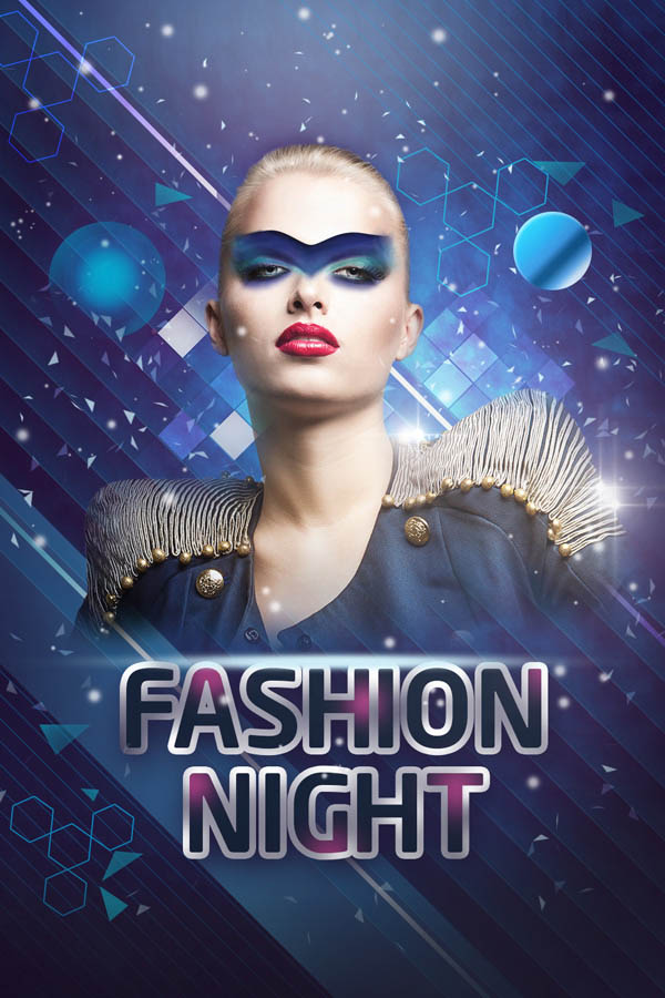 Photoshop设计打造绚丽的蓝色潮装人物海报